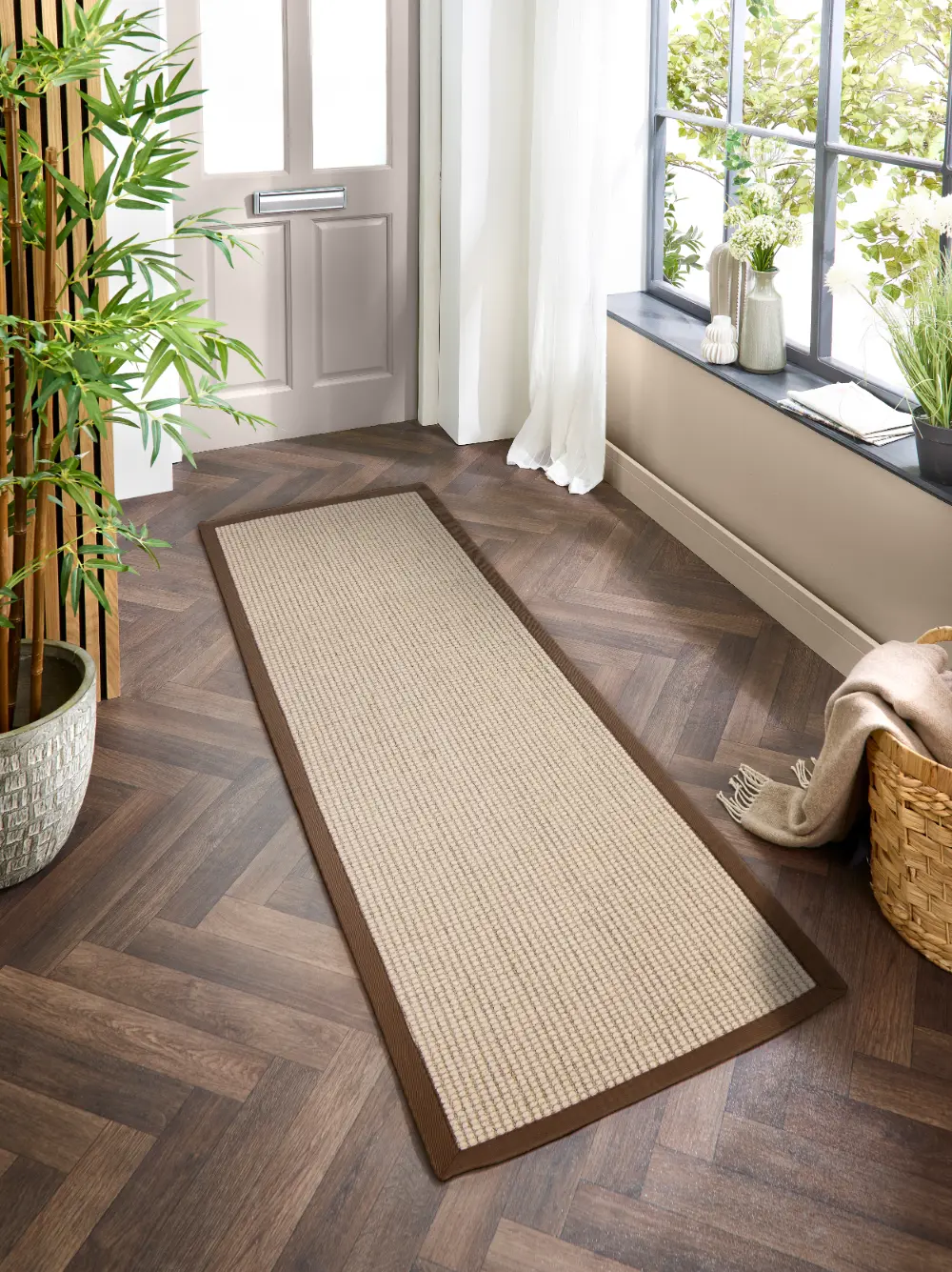 Sisal Boucle Natural/Mocha Border - Image 3