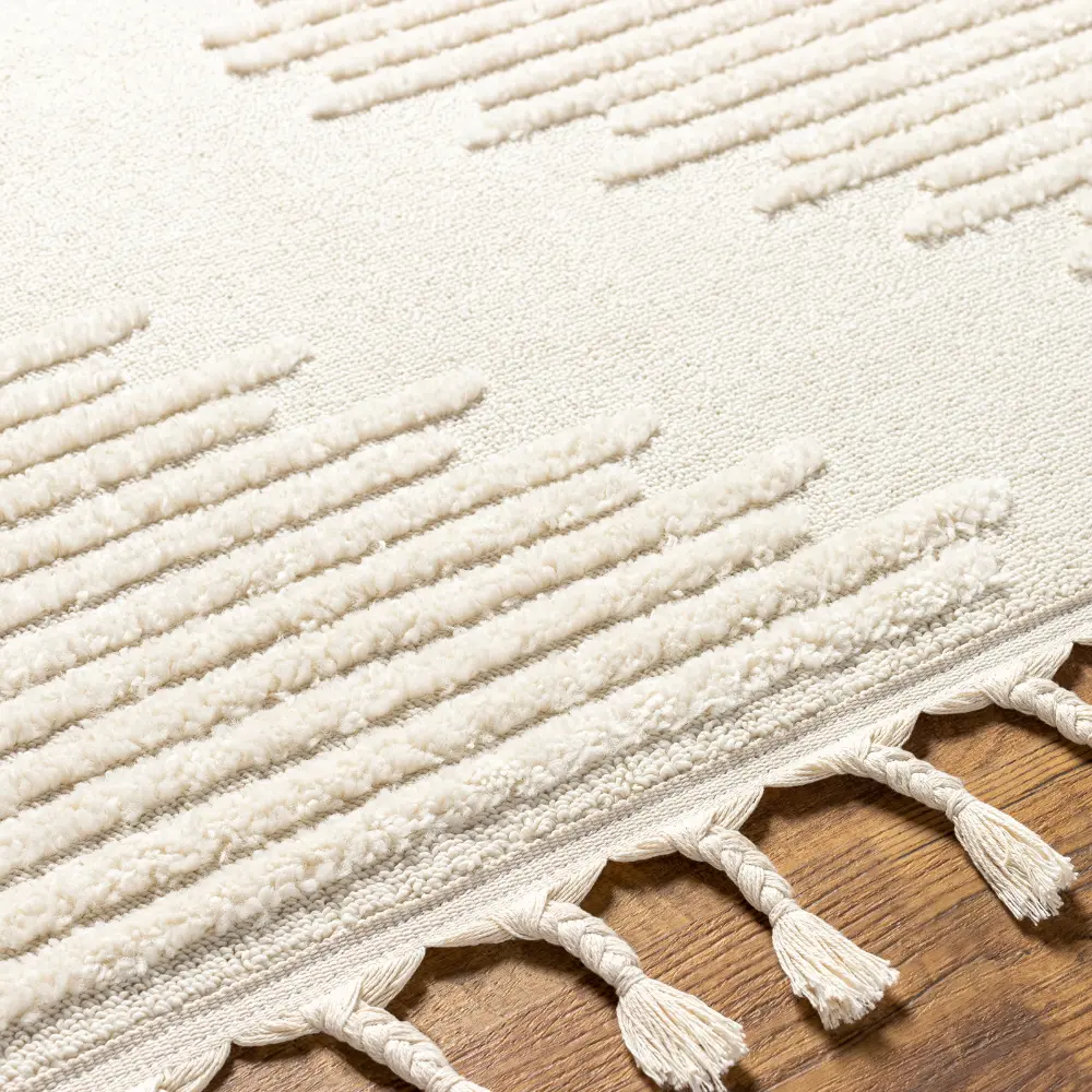 Sloan Berber Global High Pile Ivory Rug - Image 3