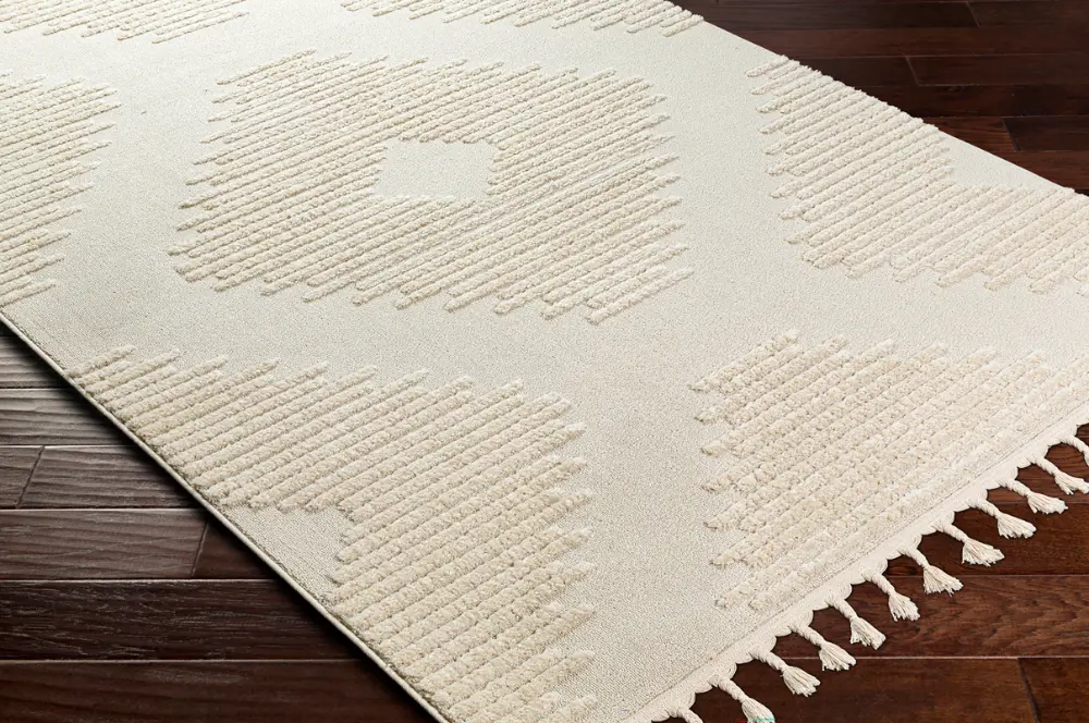 Sloan Berber Global High Pile Ivory Rug - Image 5