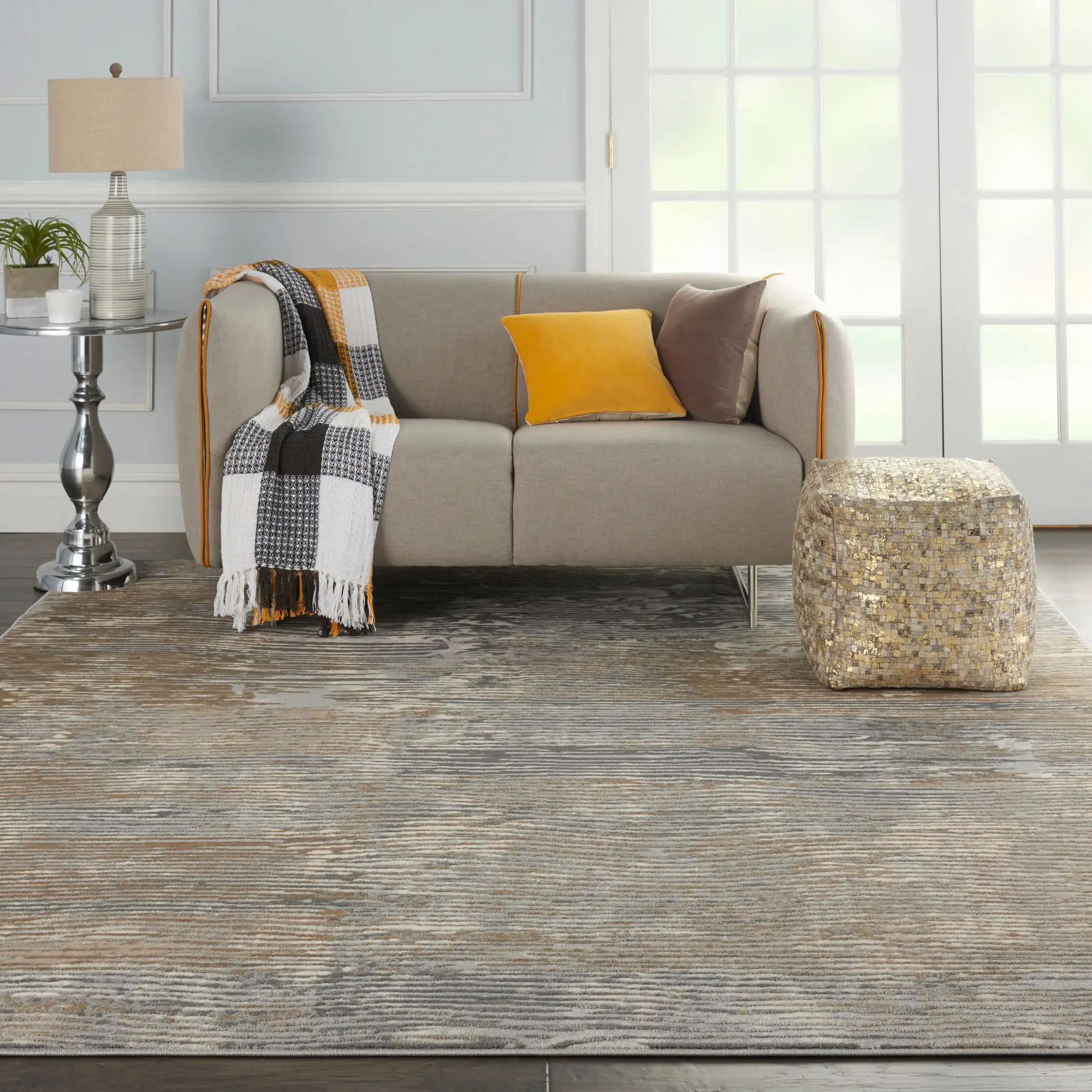 Solace SLA01 Grey Beige Rug - Image 2