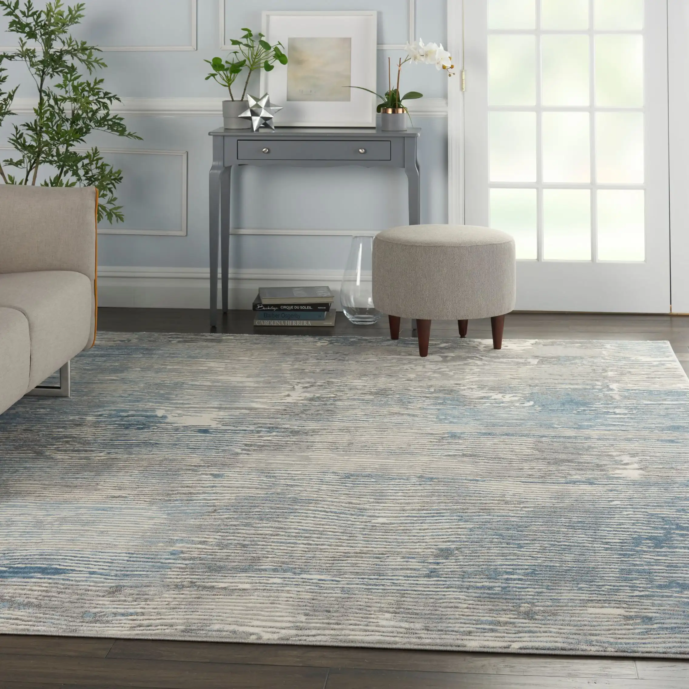 Solace SLA01 Ivory Grey Blue Rug - Image 2