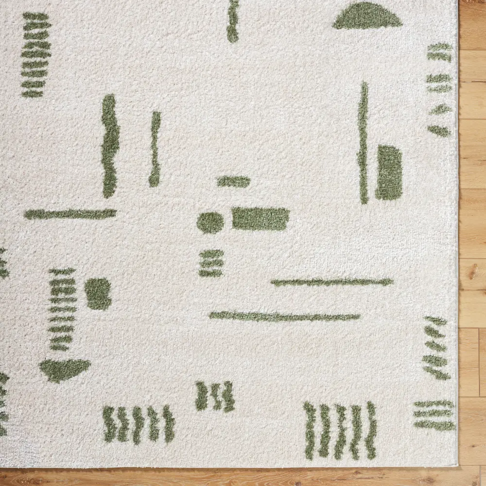 Soline Machine Washable Modern Shaggy Grass Green Rug - Image 2