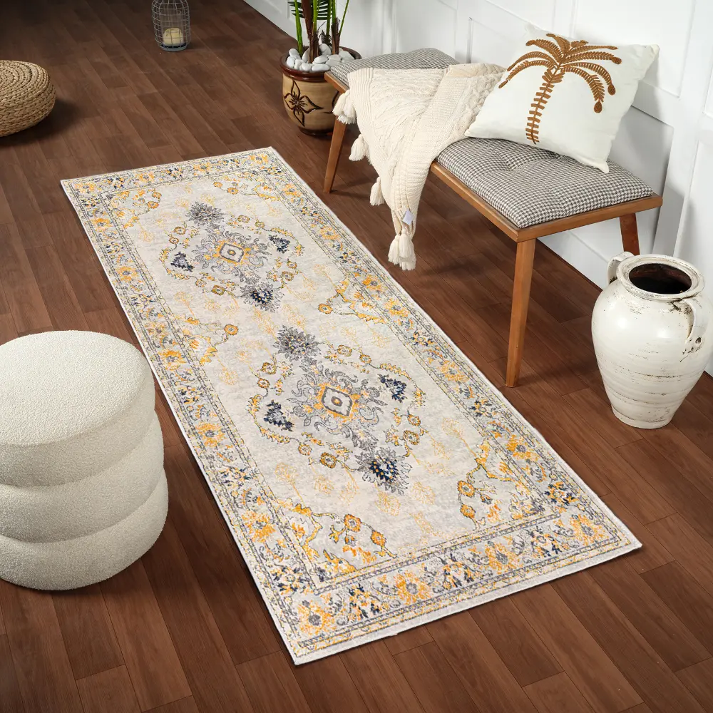 Sonam Vintage Oriental Boho Yellow Rug - Image 10