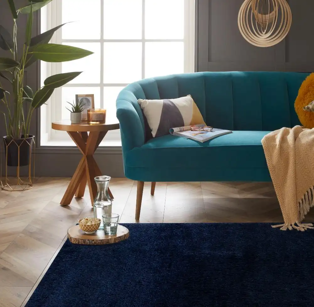 Sophia Shaggy Navy Rug