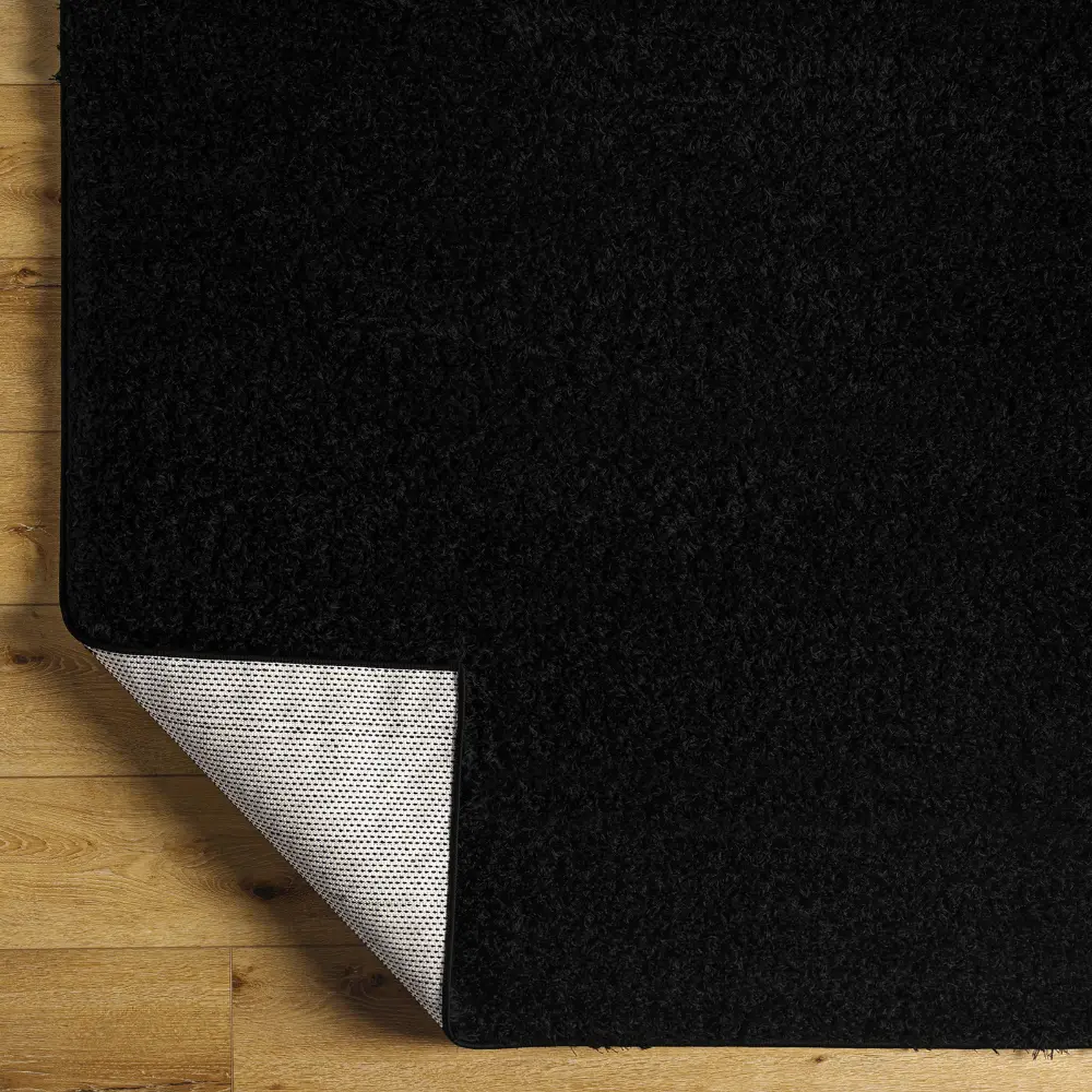 Soso Shaggy Solid Color Plush Pile Black Rug - Image 10