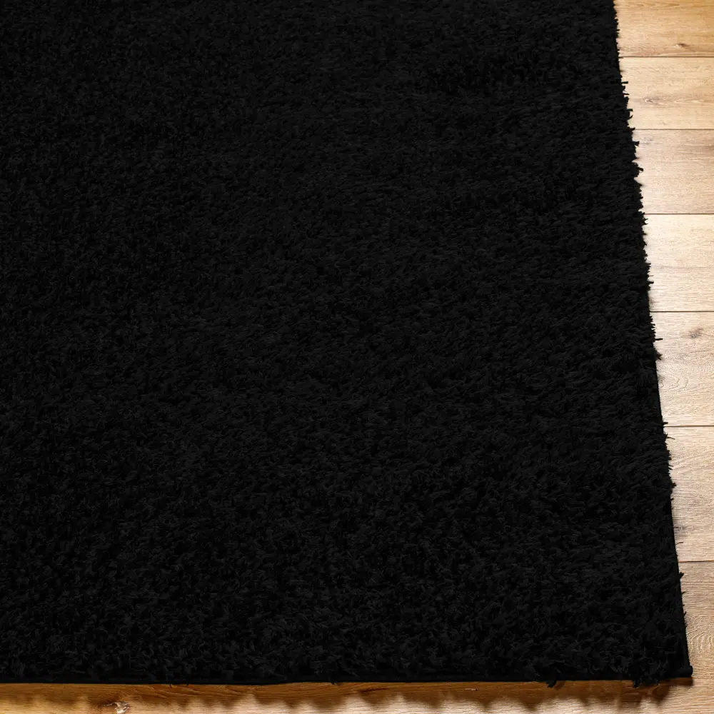Soso Shaggy Solid Color Plush Pile Black Rug - Image 11