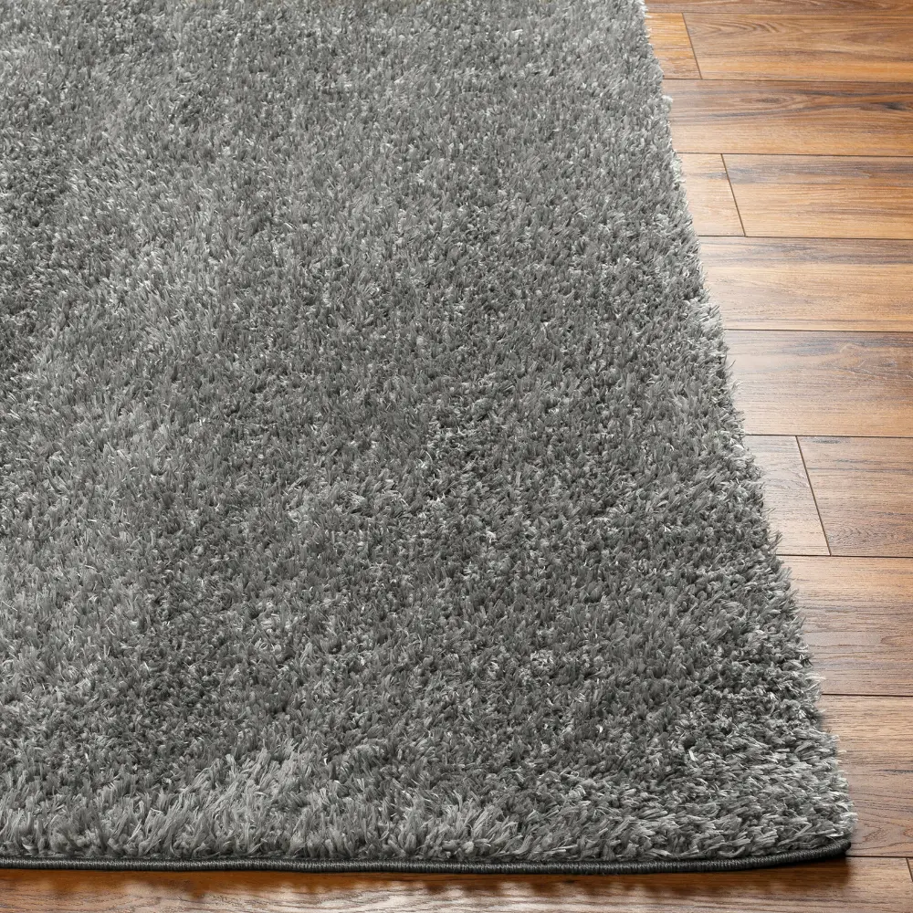 Soso Shaggy Solid Color Plush Pile Dark Grey Rug - Image 6