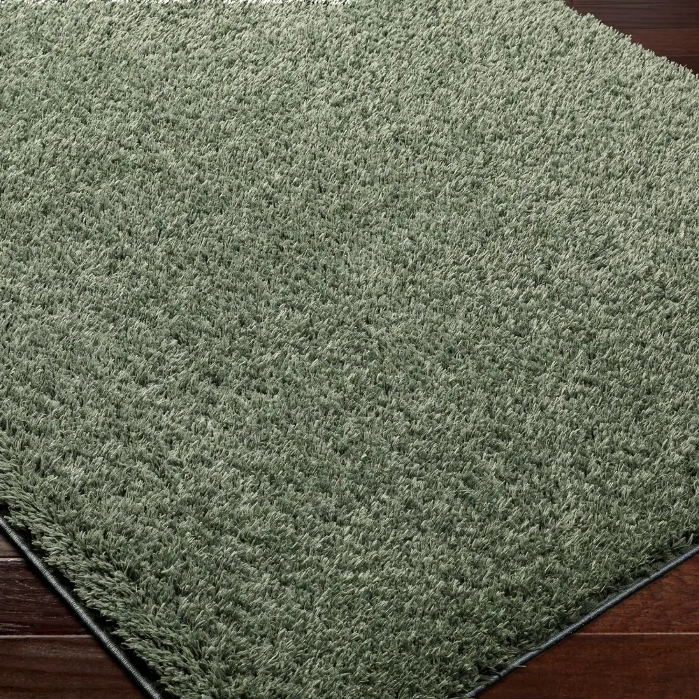 Soso Shaggy Solid Color Plush Pile Green Rug - Image 6