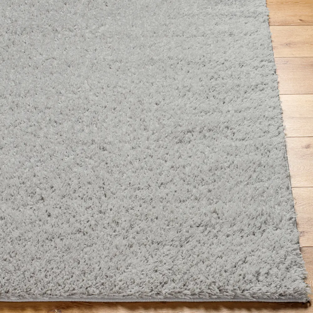 Soso Shaggy Solid Color Plush Pile Light Grey Rug - Image 5