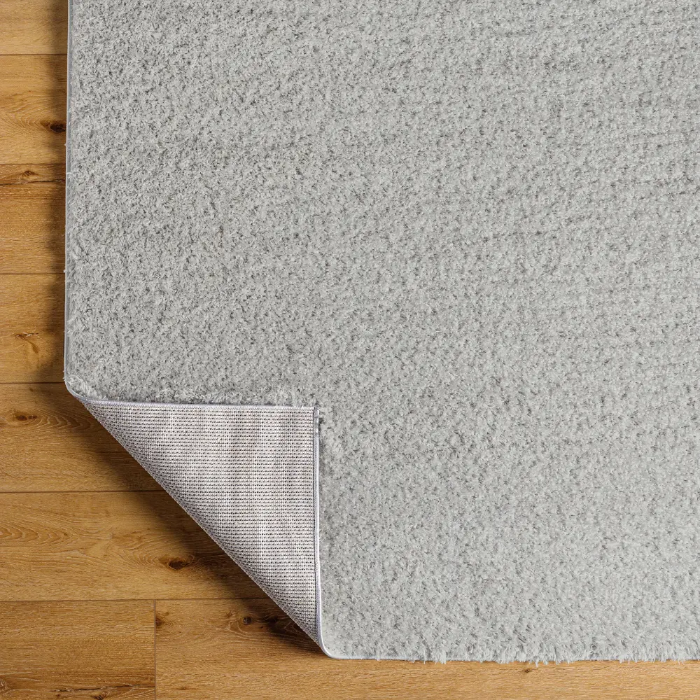 Soso Shaggy Solid Color Plush Pile Light Grey Rug - Image 6