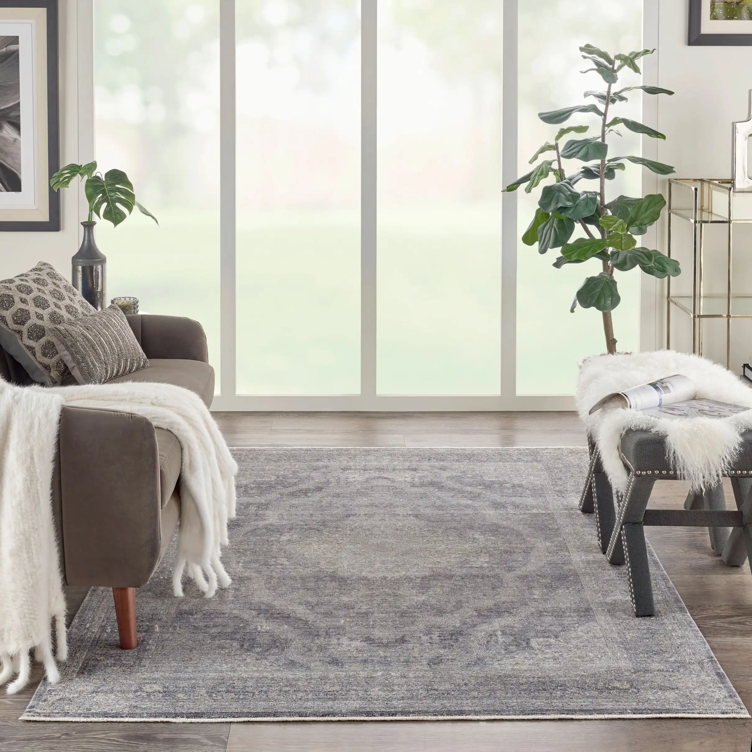 Starry Nights STN05 Charcoal Cream Rug