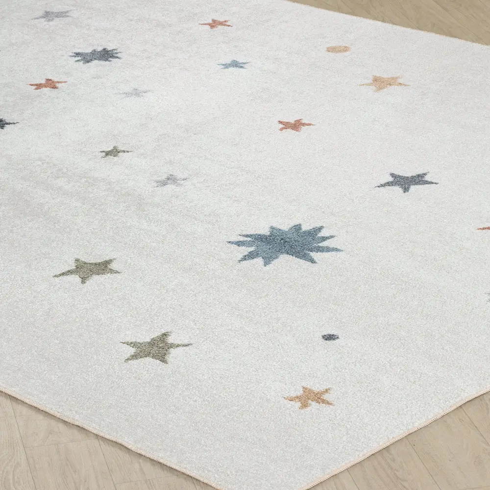 Stella Kids Machine Washable Multicolour/Beige Bedroom Rug - Image 12