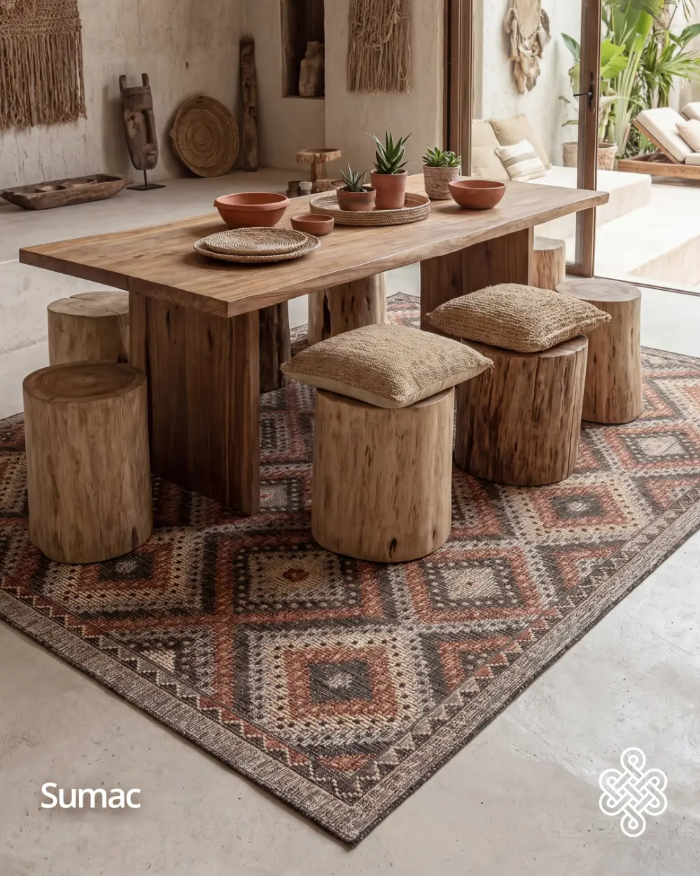 SUMAC Indoor Outdoor SUM101 Brown Rust Rug - Image 2