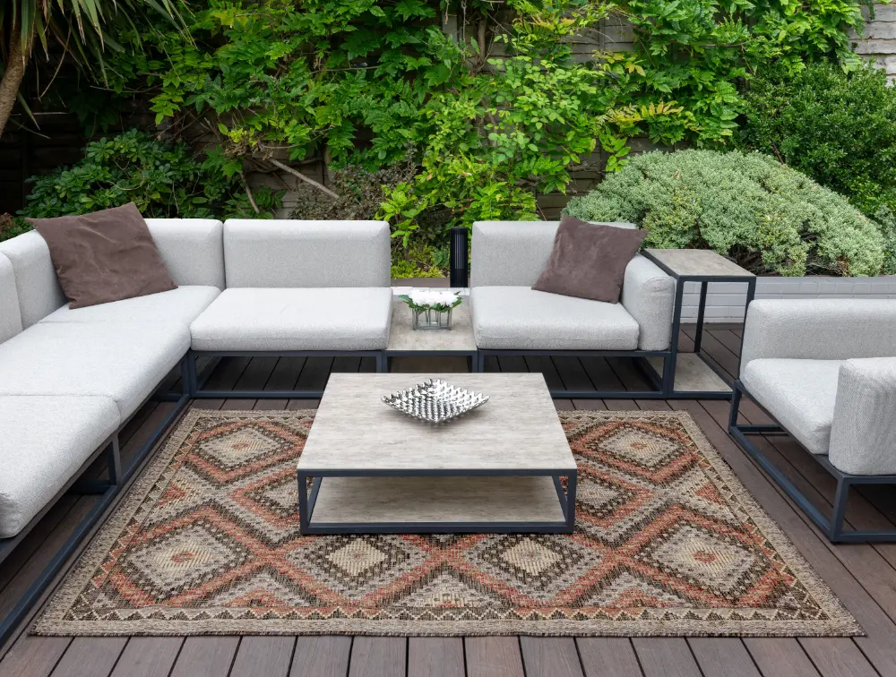 SUMAC Indoor Outdoor SUM101 Brown Rust Rug - Image 5