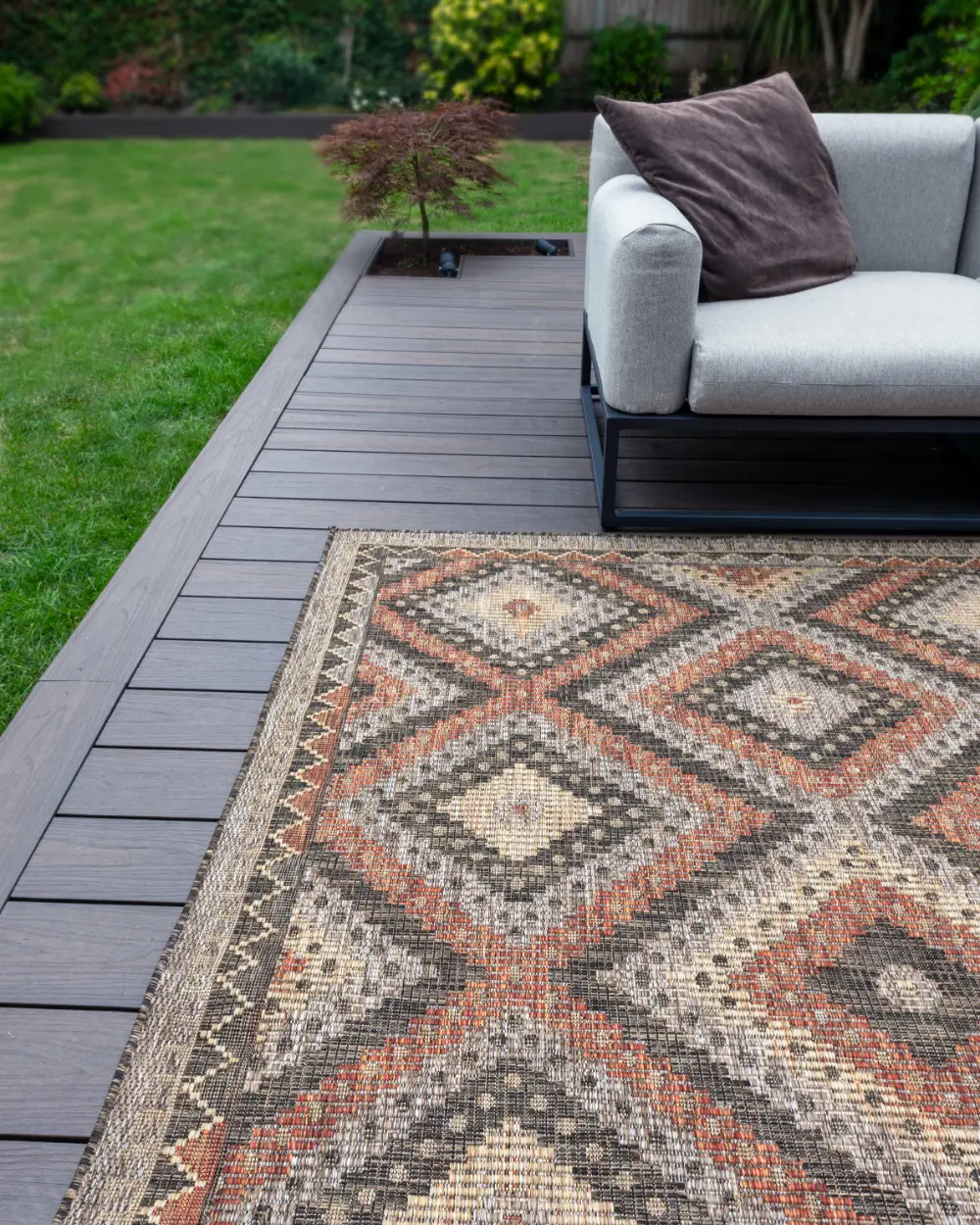 SUMAC Indoor Outdoor SUM101 Brown Rust Rug - Image 6