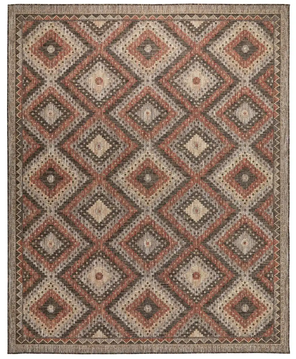 SUMAC Indoor Outdoor SUM101 Brown Rust Rug - Image 9