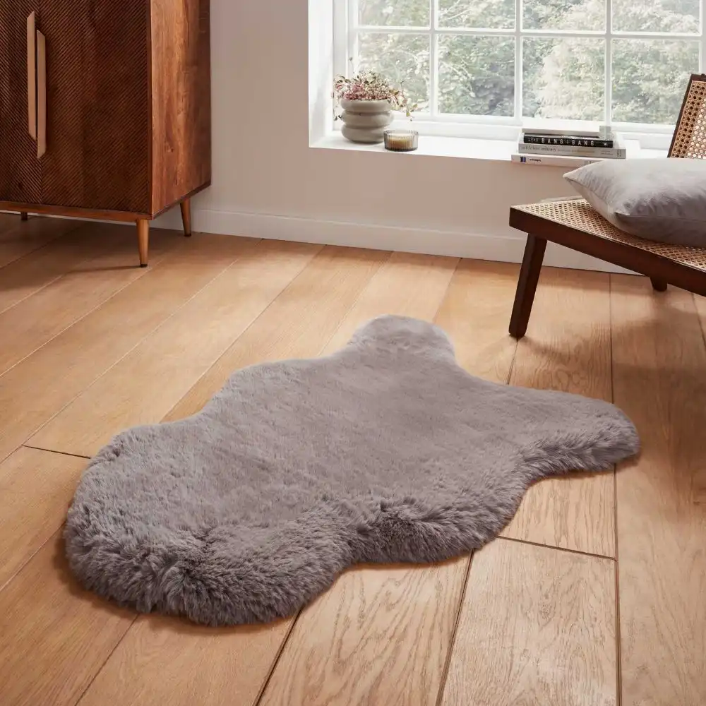 Super Teddy Sheepskin Grey Rug
