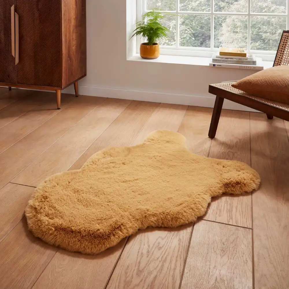 Super Teddy Sheepskin Mustard Rug