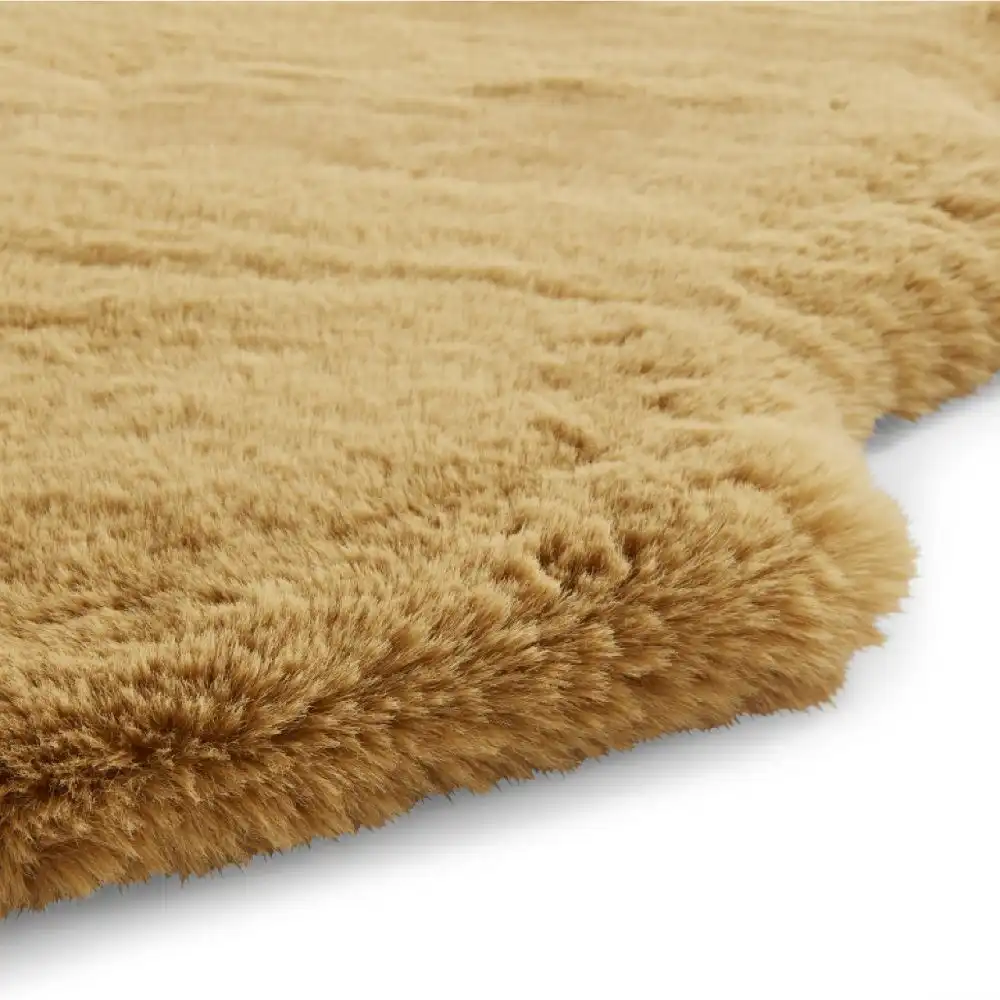 Super Teddy Sheepskin Mustard Rug - Image 4