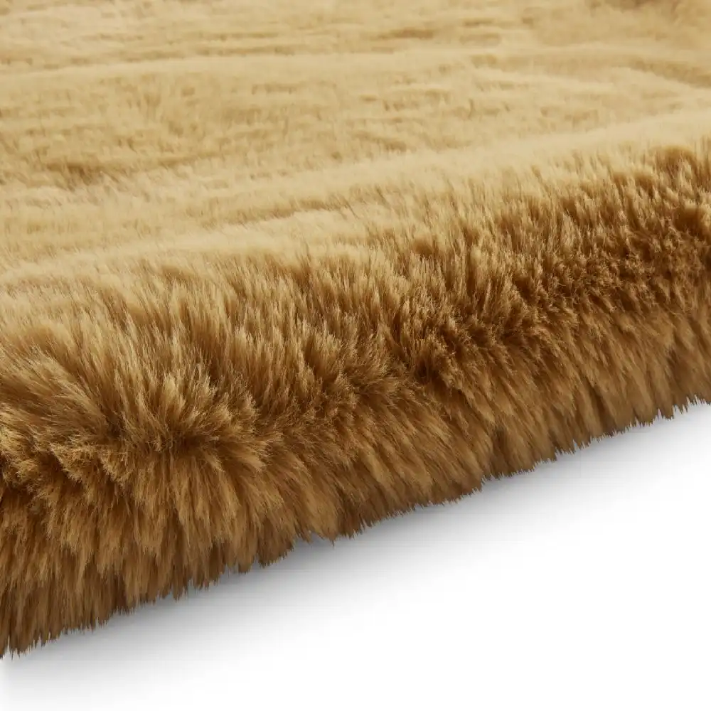 Super Teddy Sheepskin Mustard Rug - Image 6