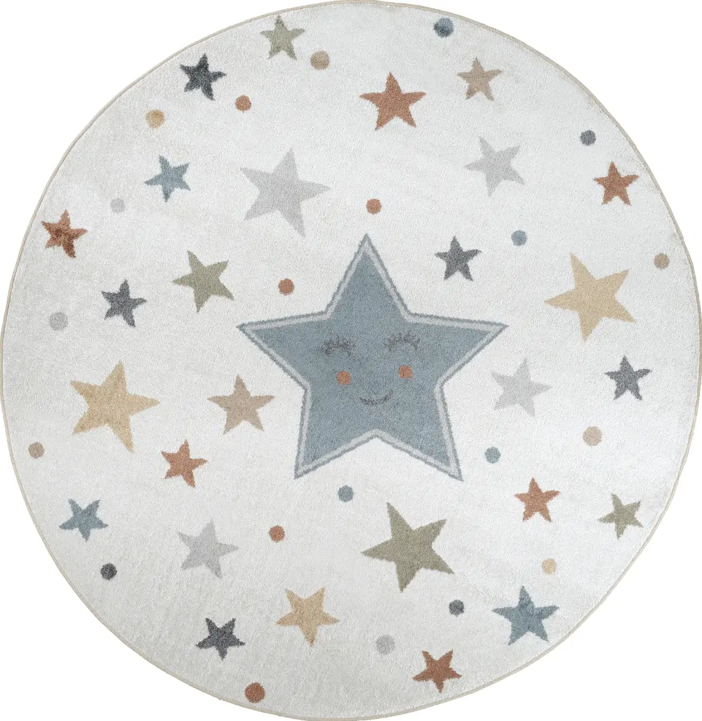 Supermama Kids Machine Washable Multicolour/Blue BedroomRug - Image 11