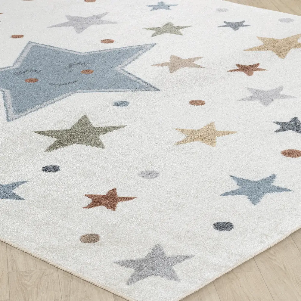 Supermama Kids Machine Washable Multicolour/Blue BedroomRug - Image 13