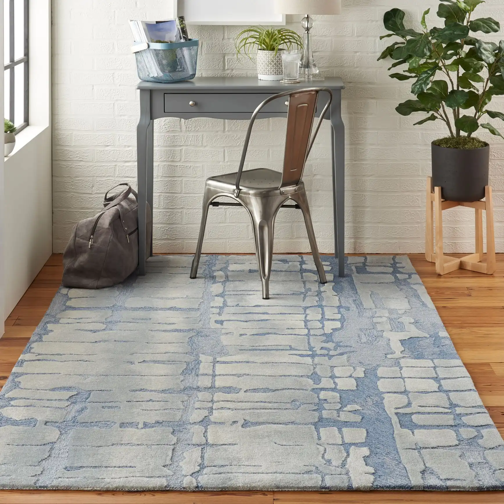 Symmetry SMM04 Blue Grey Rug