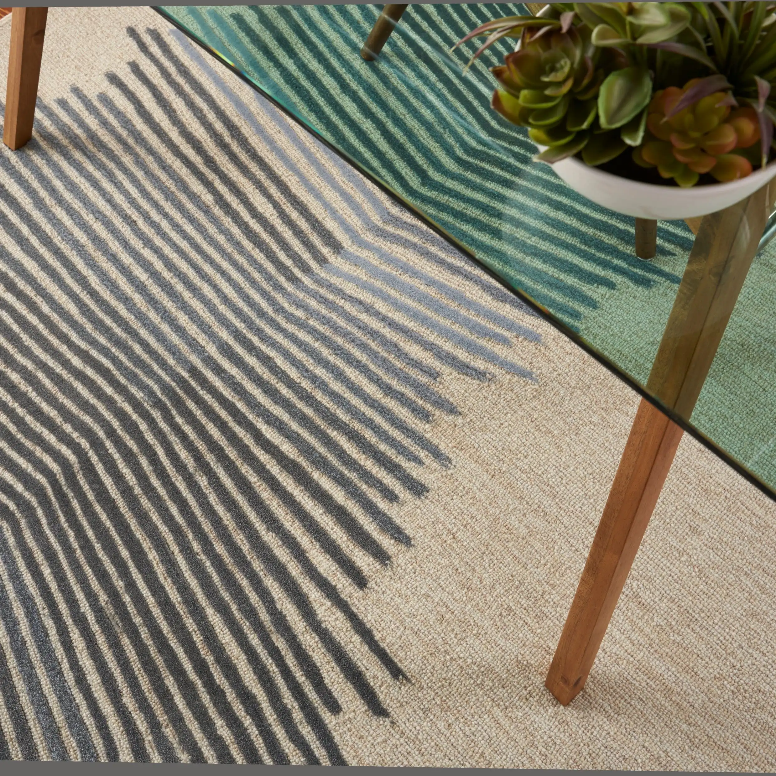 Symmetry SMM06 Ivory Grey Rug - Image 2