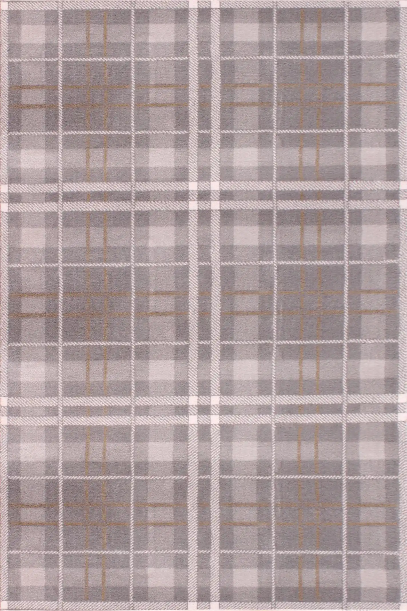 Tartan Grey Ochre Rug - Image 2