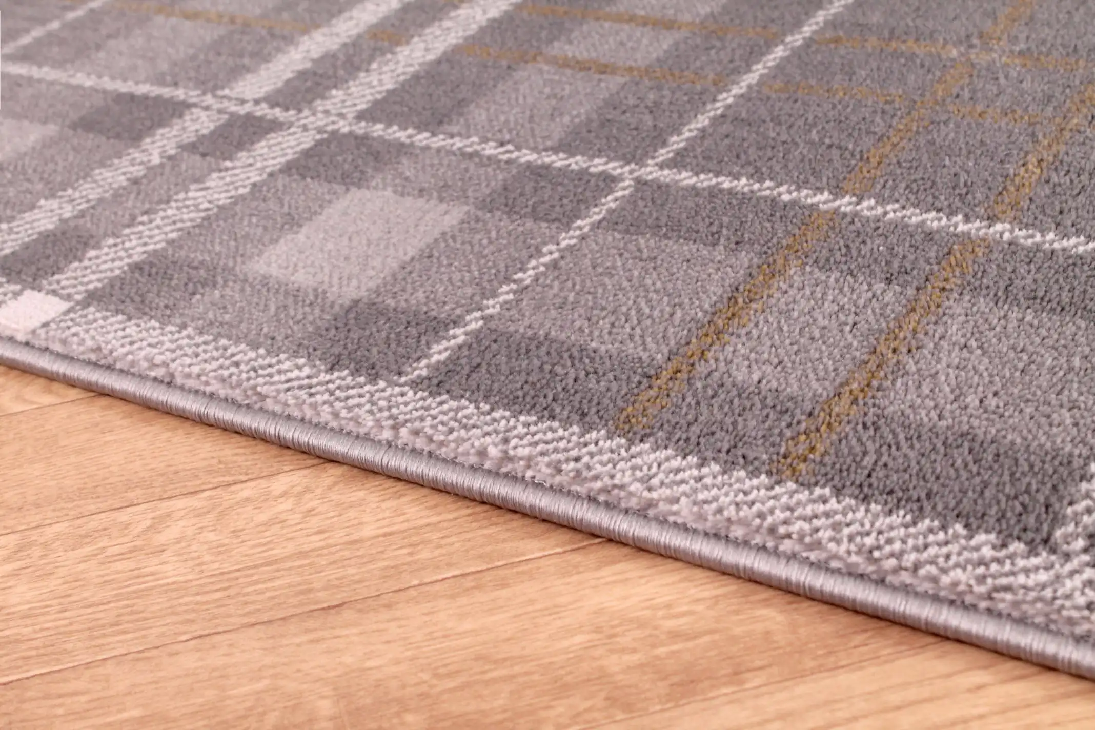 Tartan Grey Ochre Rug - Image 4