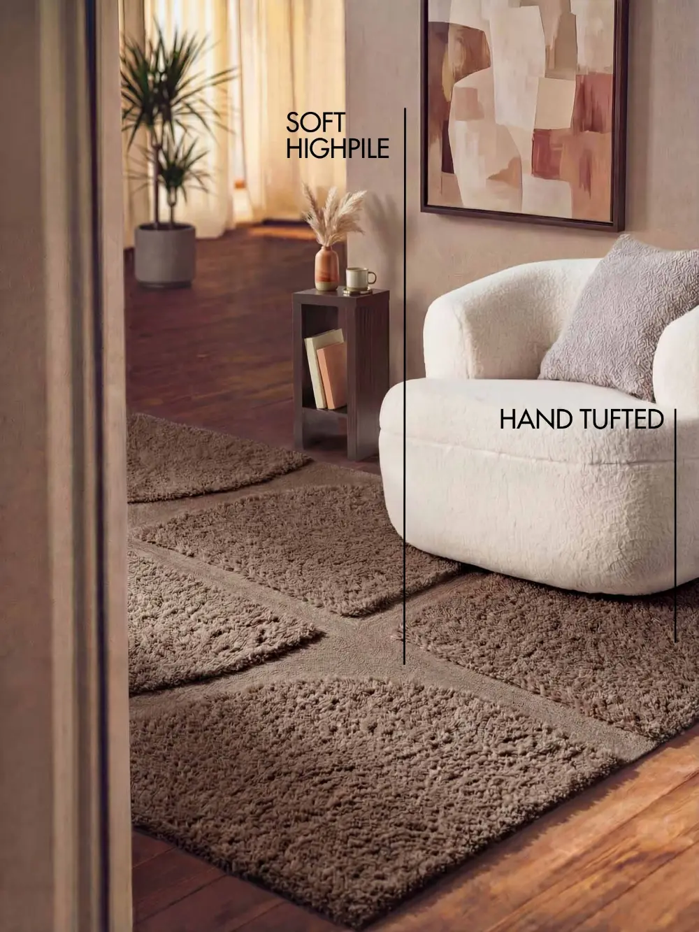 Ted Baker Lambeth High Pile Rug Jasper Brown 106369 - Image 3
