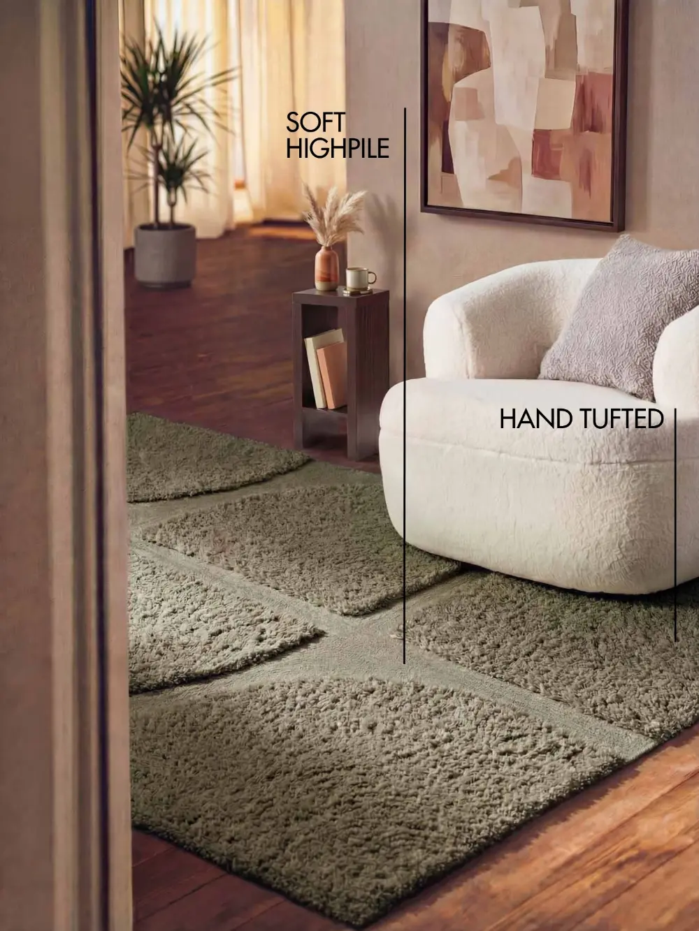 Ted Baker Lambeth High Pile Rug Jasper Green 106368 - Image 3