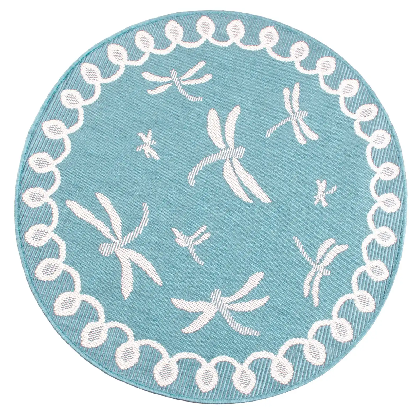 Terrace Outdoor Dragonfly Teal Rug - Image 5