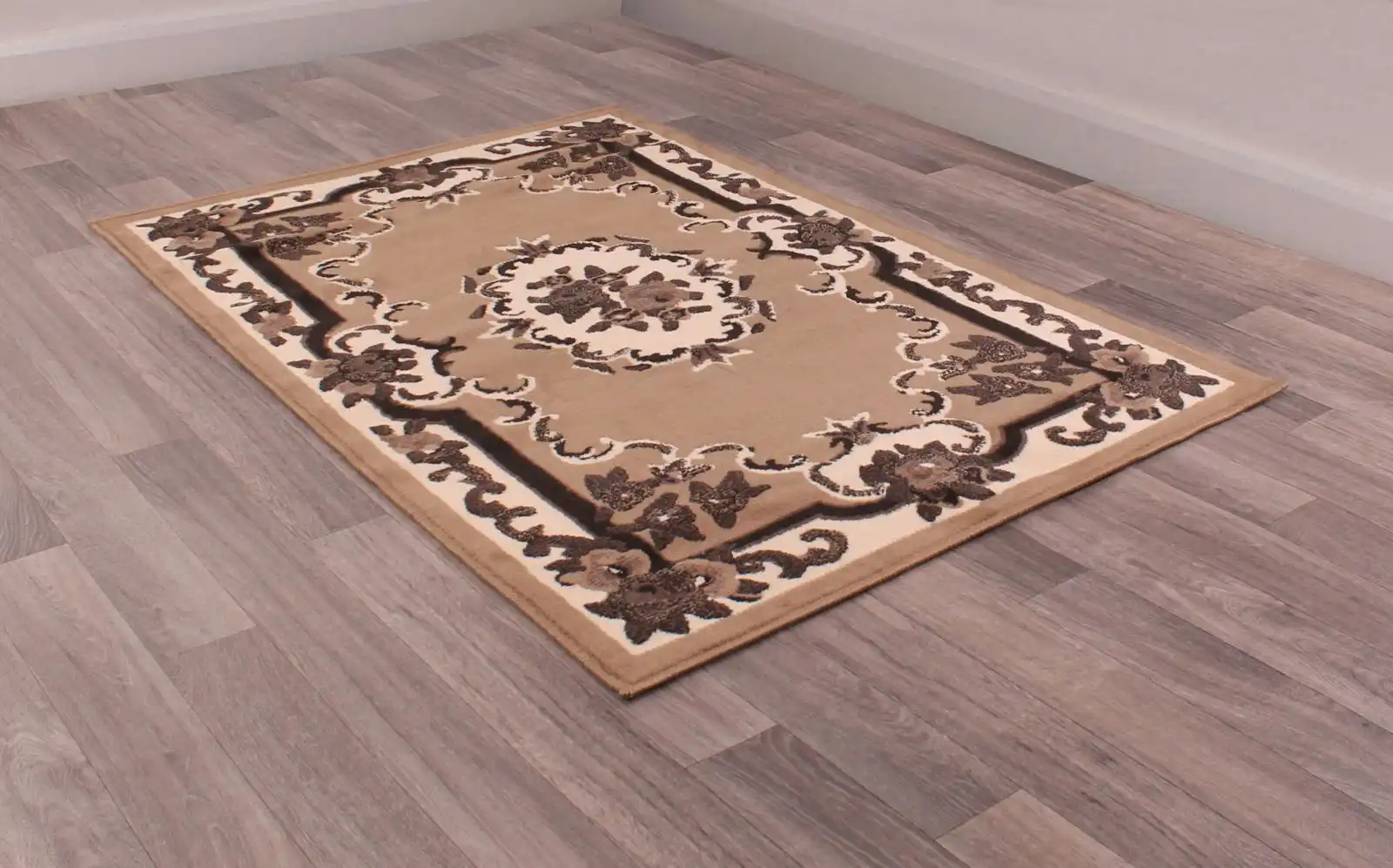 Traditional Poly Sandringham Taupe Rug - Image 5