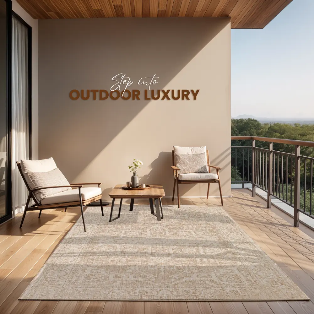 Gena In- & Outdoor Oriental Jute-Look Brown Rug - Image 2