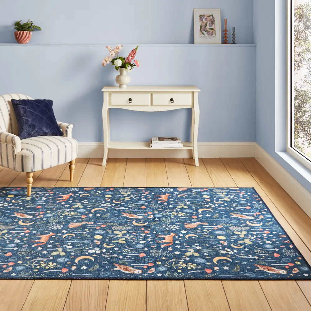 Catherine Lansfield Twilight Animals Blue - Washable - Image 2