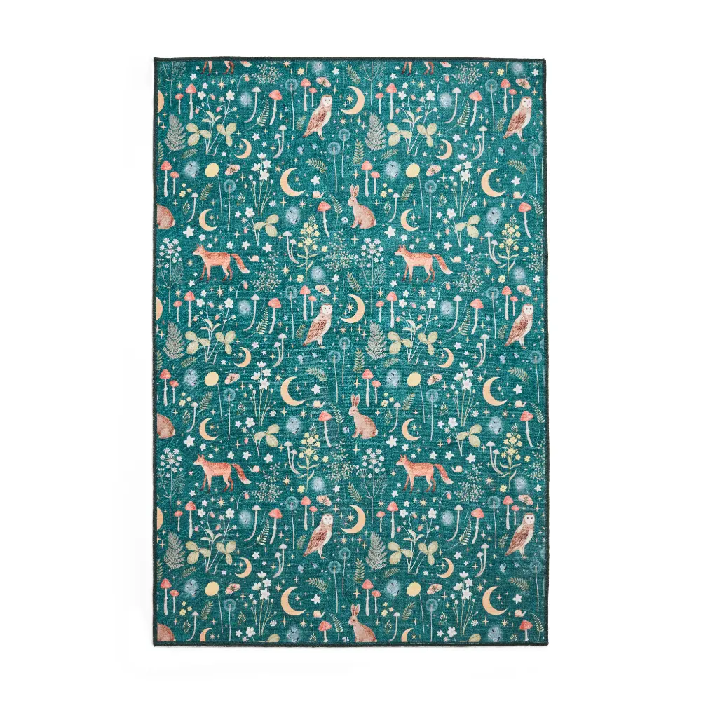 Catherine Lansfield Twilight Animals Green - Washable - Image 7