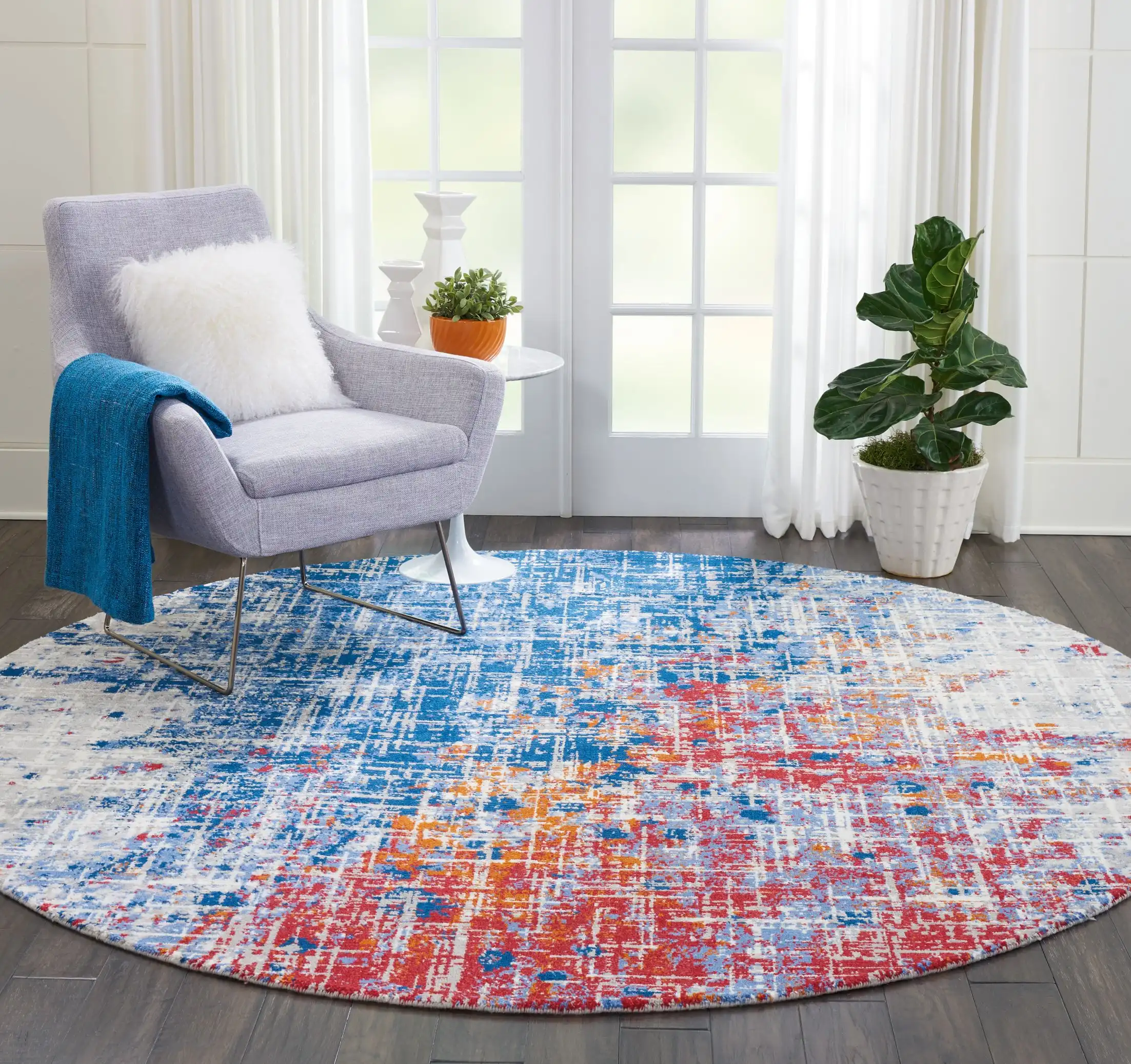 Twilight Nourison TWI25 Red Blue Rug - Image 4