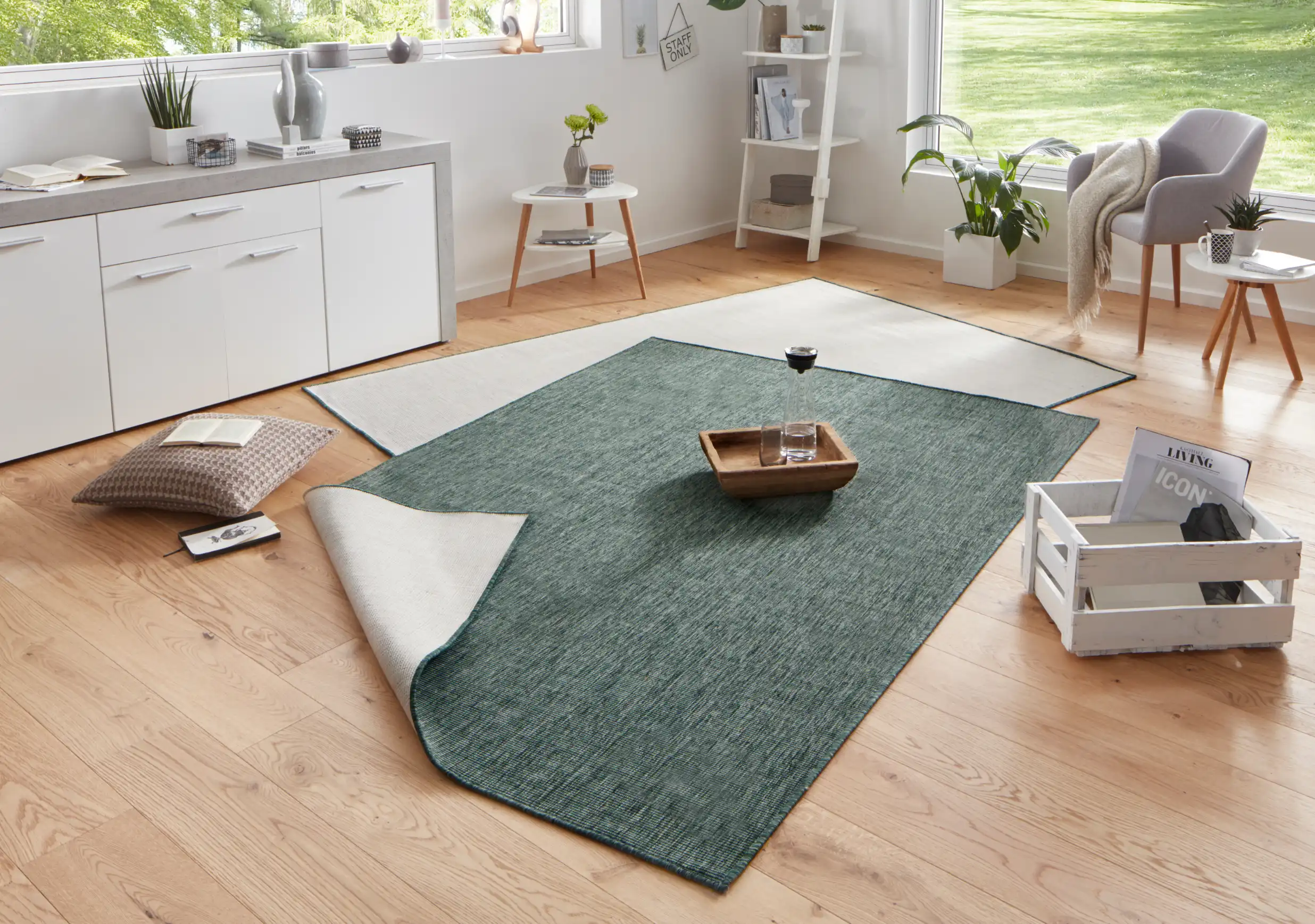 Twin 103095 Green Cream Rug