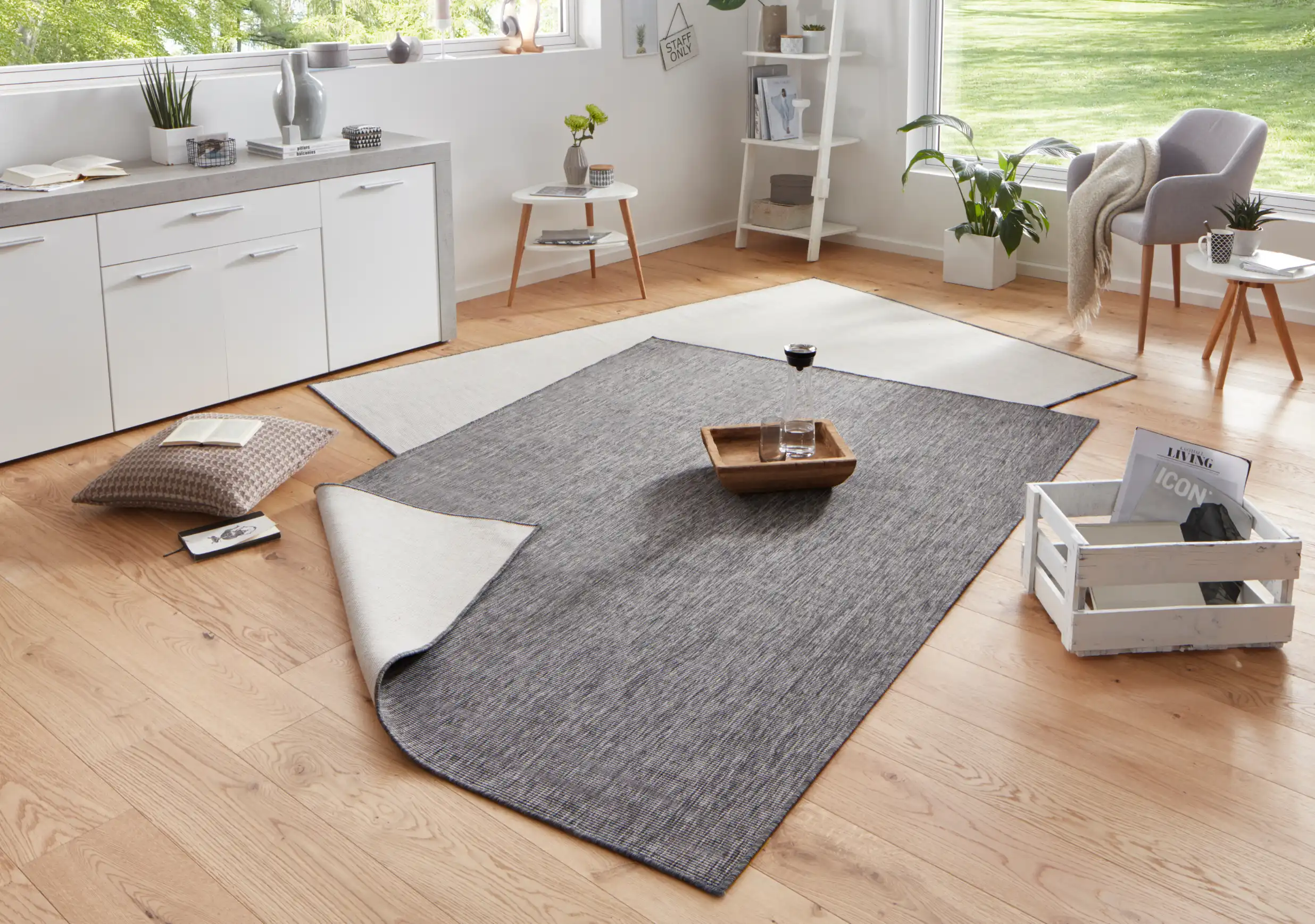 Twin 103097 Grey Cream Rug