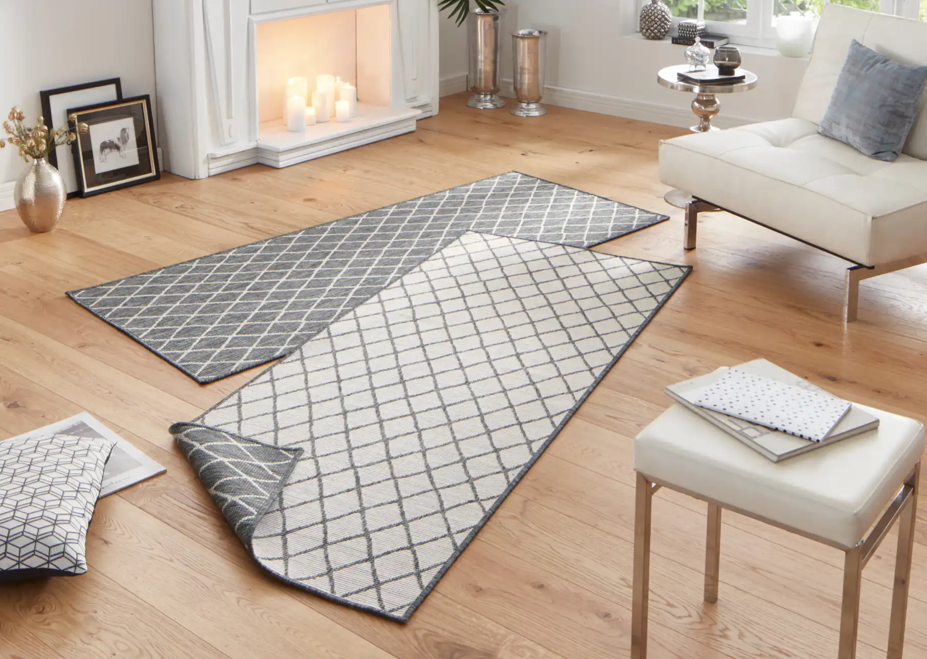 Twin 103118 Grey Cream Rug - Image 4