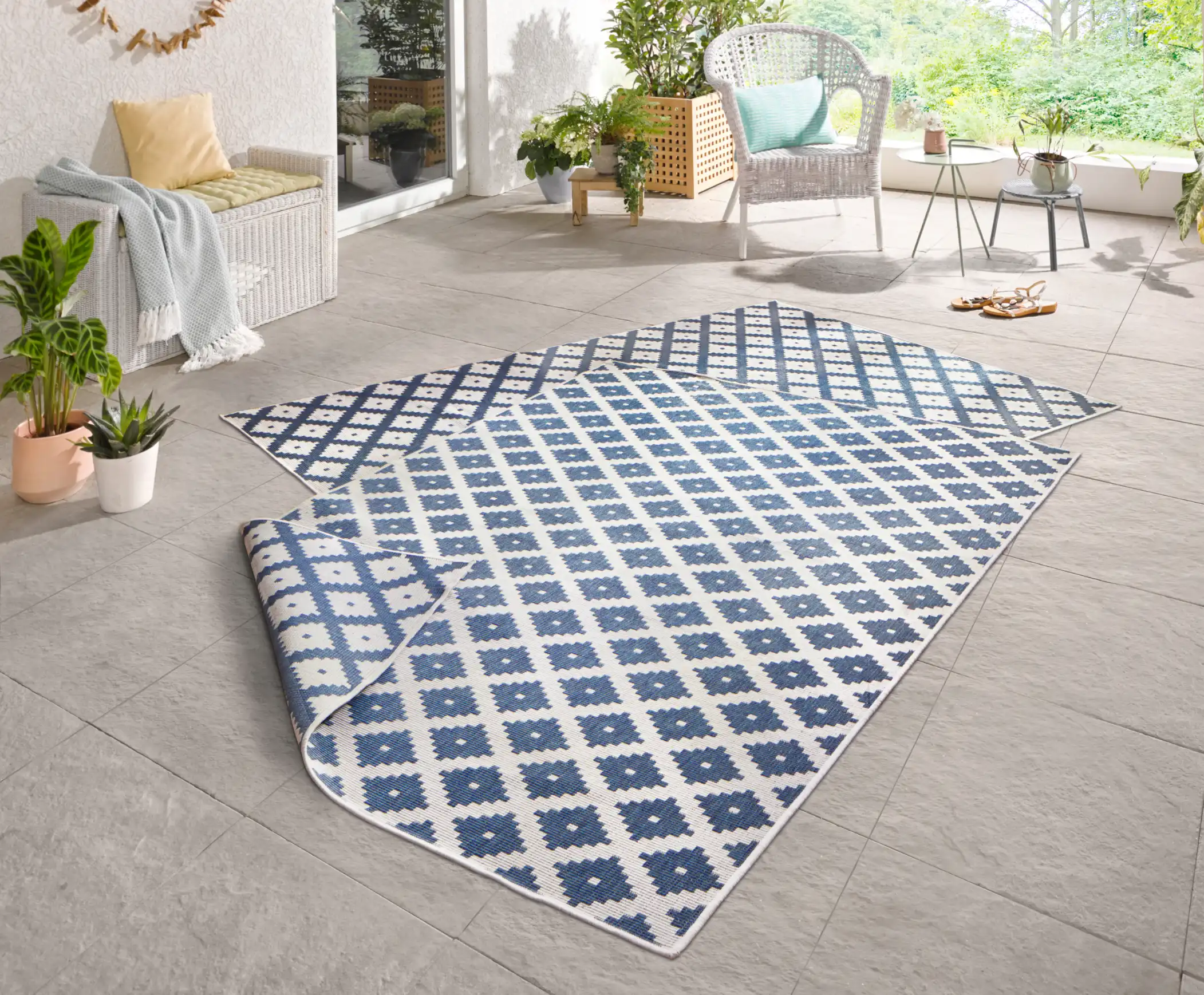 Twin 103128 Blue Cream Rug
