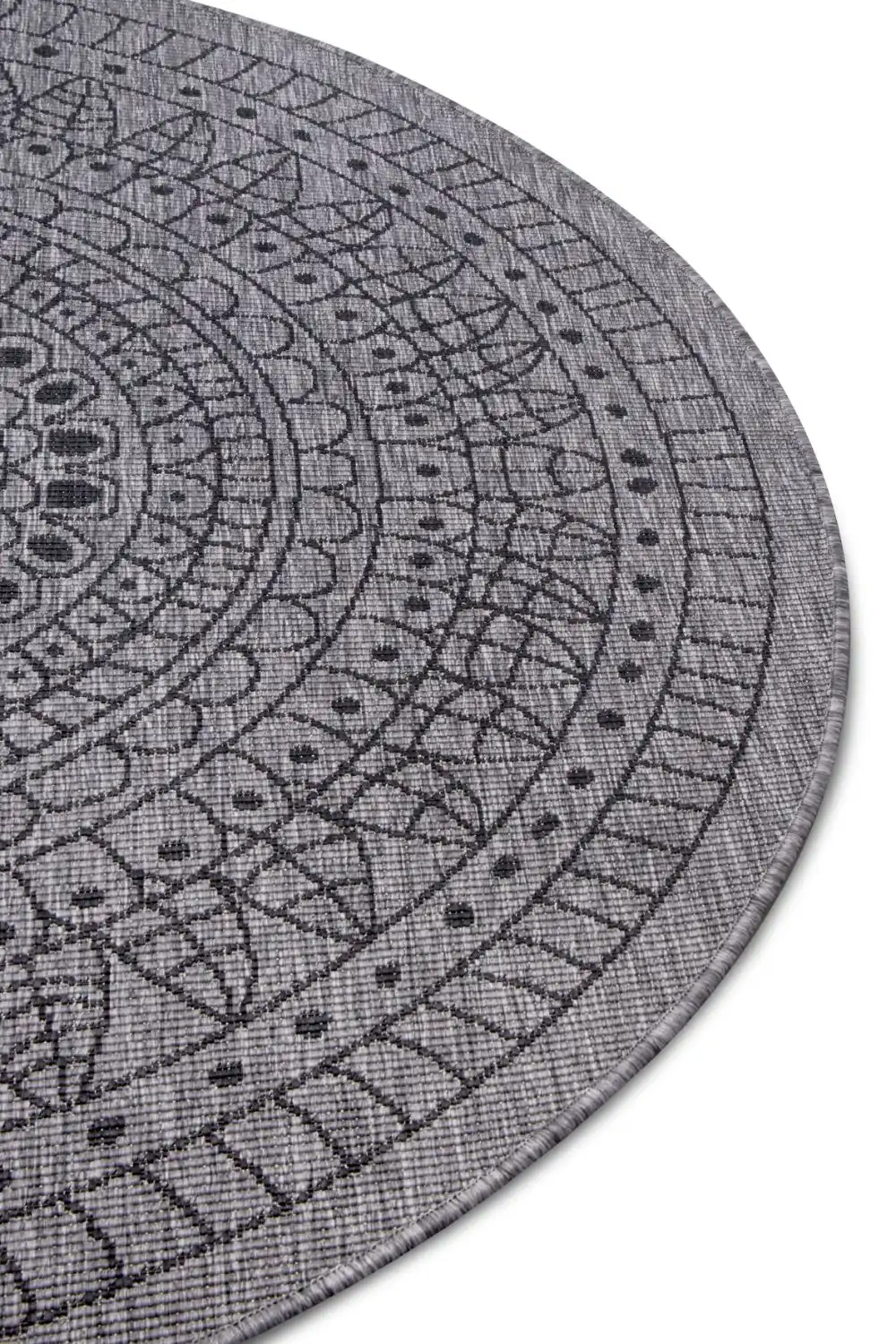 Twin Reversible Circles Indoor Outdoor 105476 Night Silver Rug - Image 5