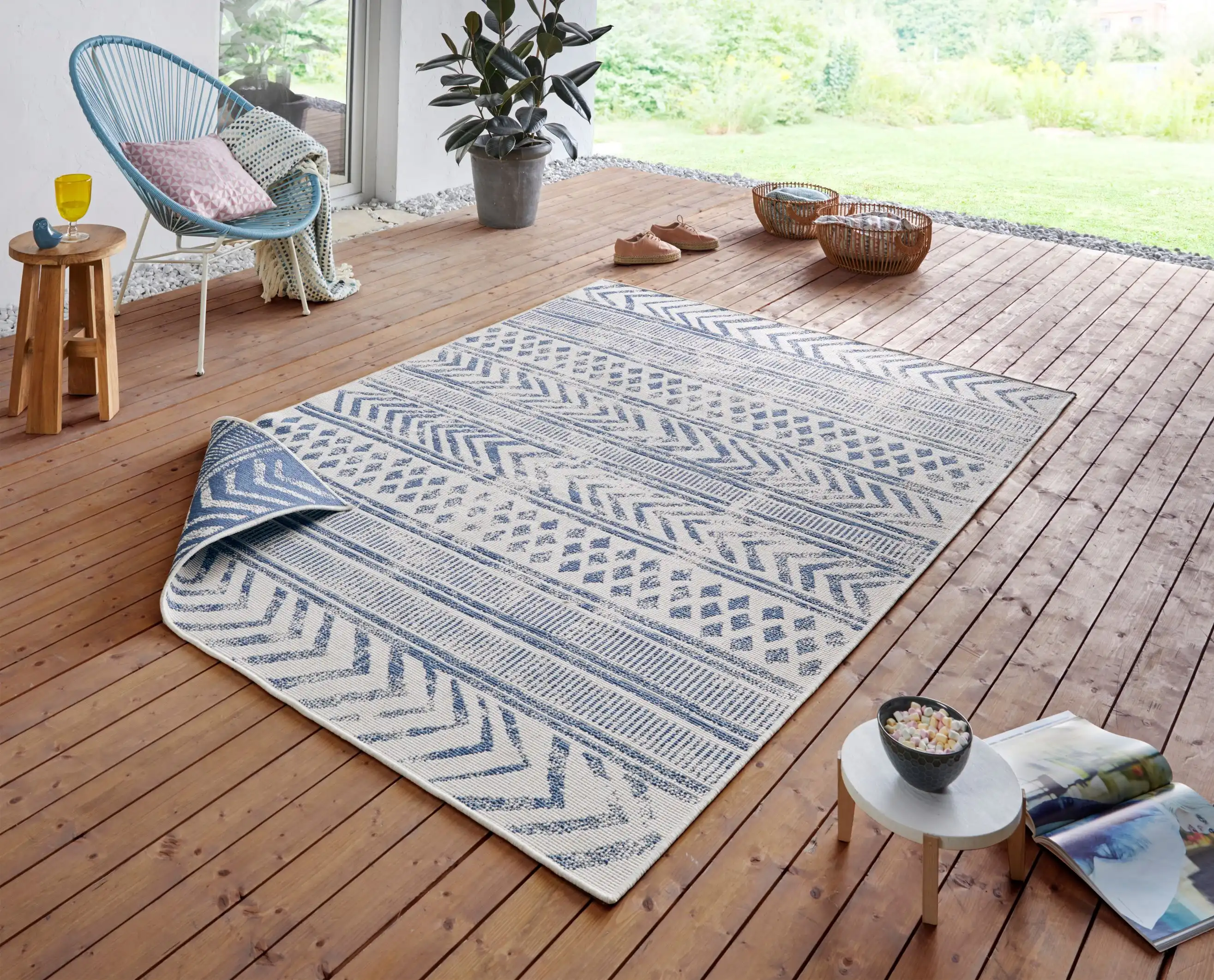Twin Supreme 103863 Biri Blue Cream Rug