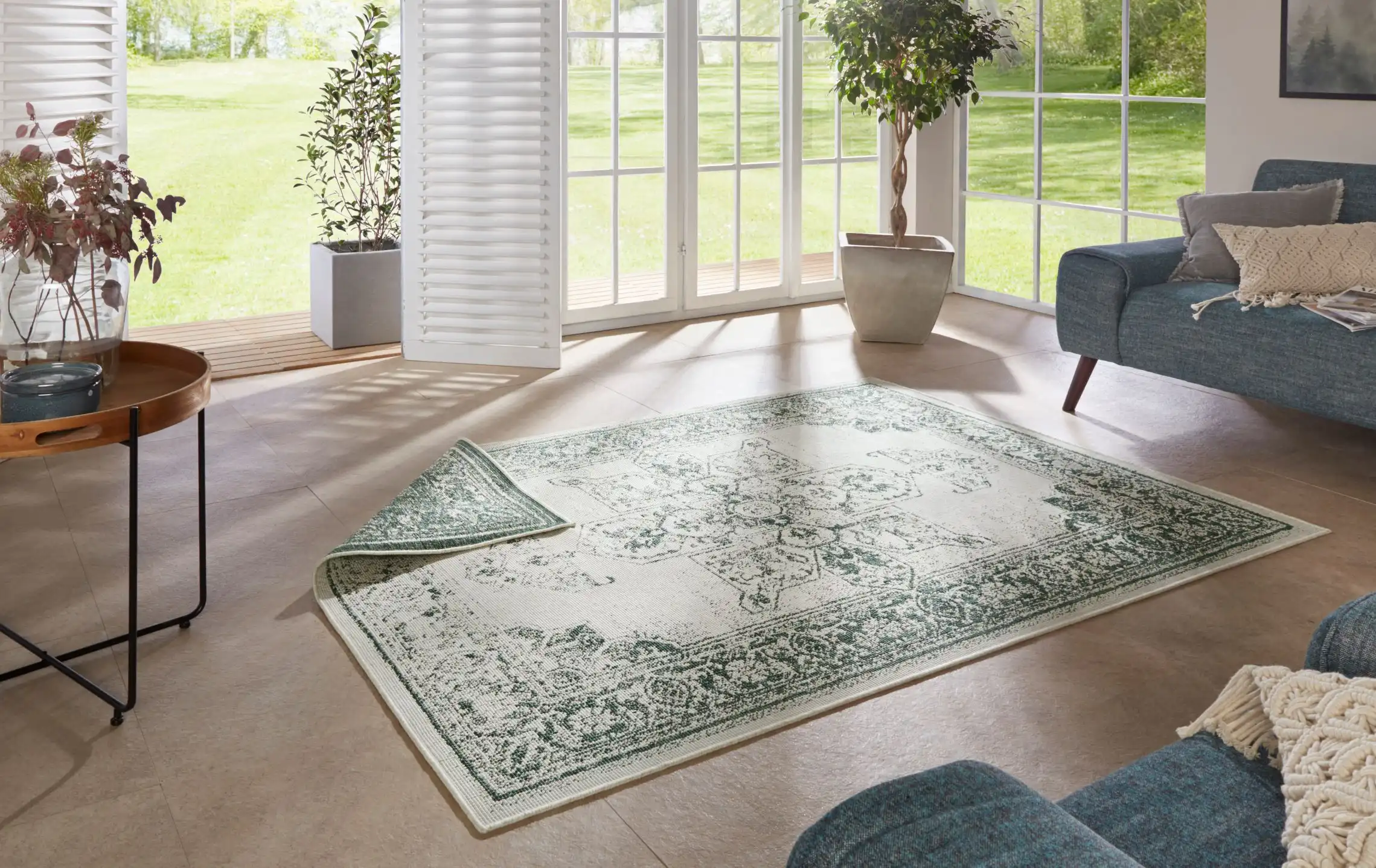 Twin Supreme 104139 Borbon Green Cream Rug