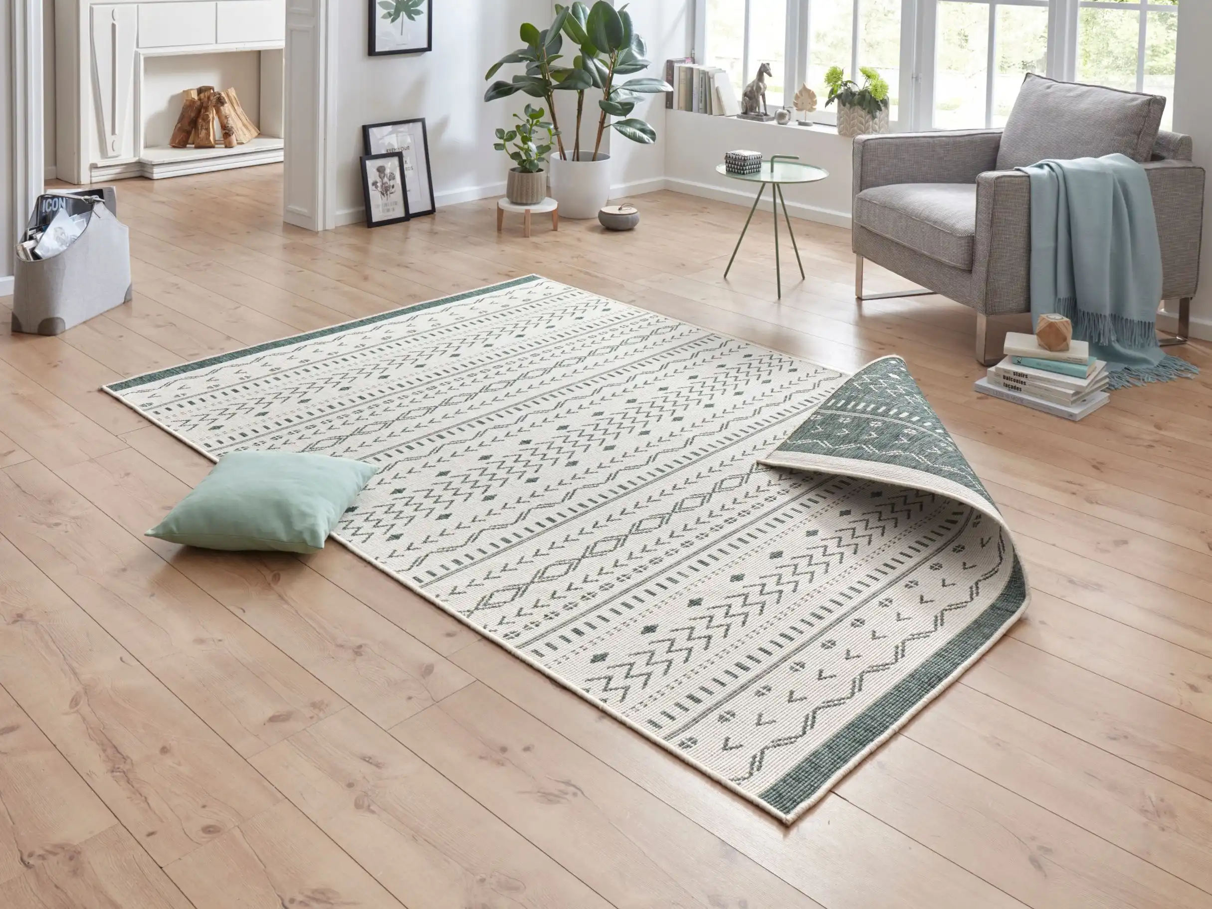 Twin Supreme 103440 Kuba Green Cream Rug