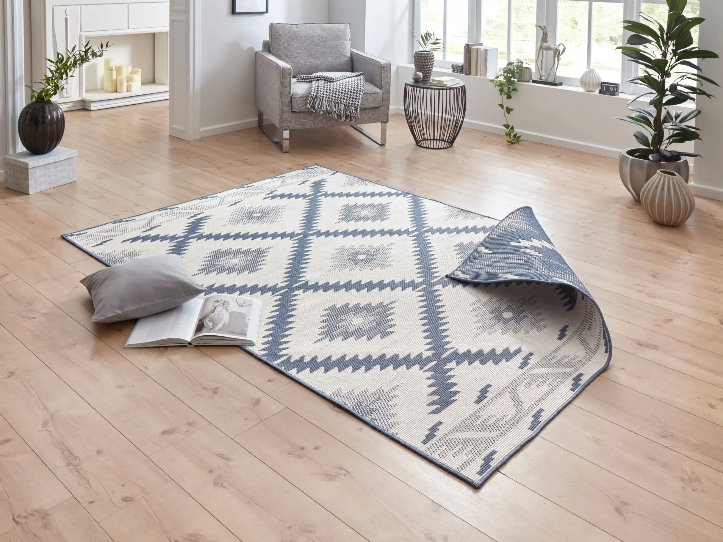 Twin Supreme 103430 Malibu Blue Cream Rug