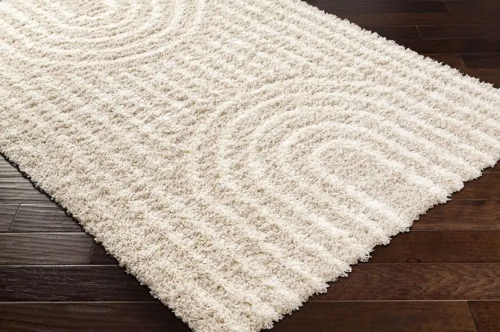 Christina Shaggy Modern Plush Pile Beige Rug - Image 3