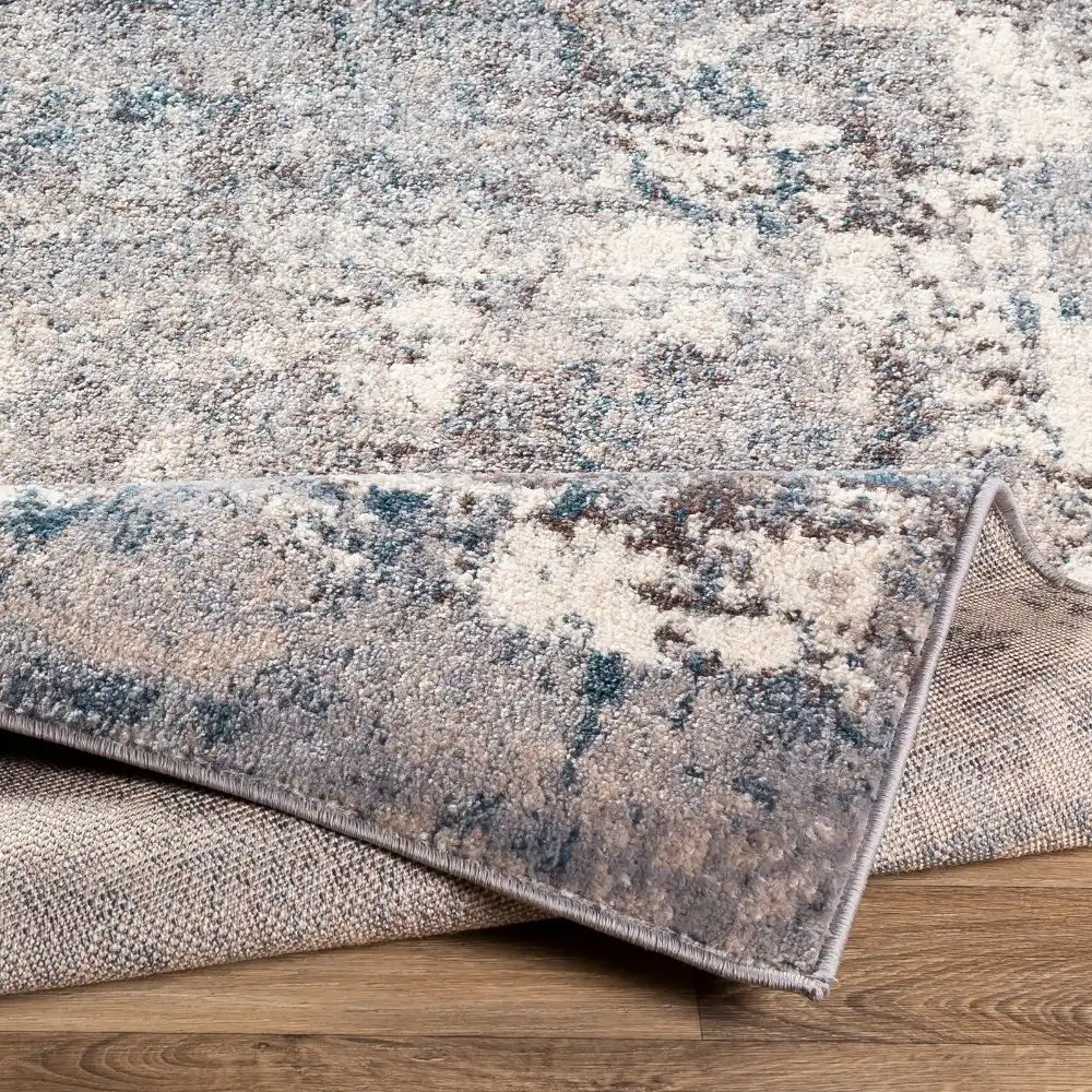 Noa Abstract Modern Marble Teal Rug - Image 3