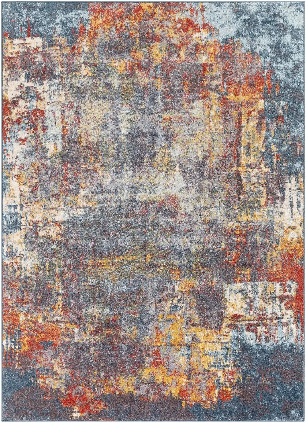 Noa Abstract Modern Marble Burnt Orange Rug - Image 5
